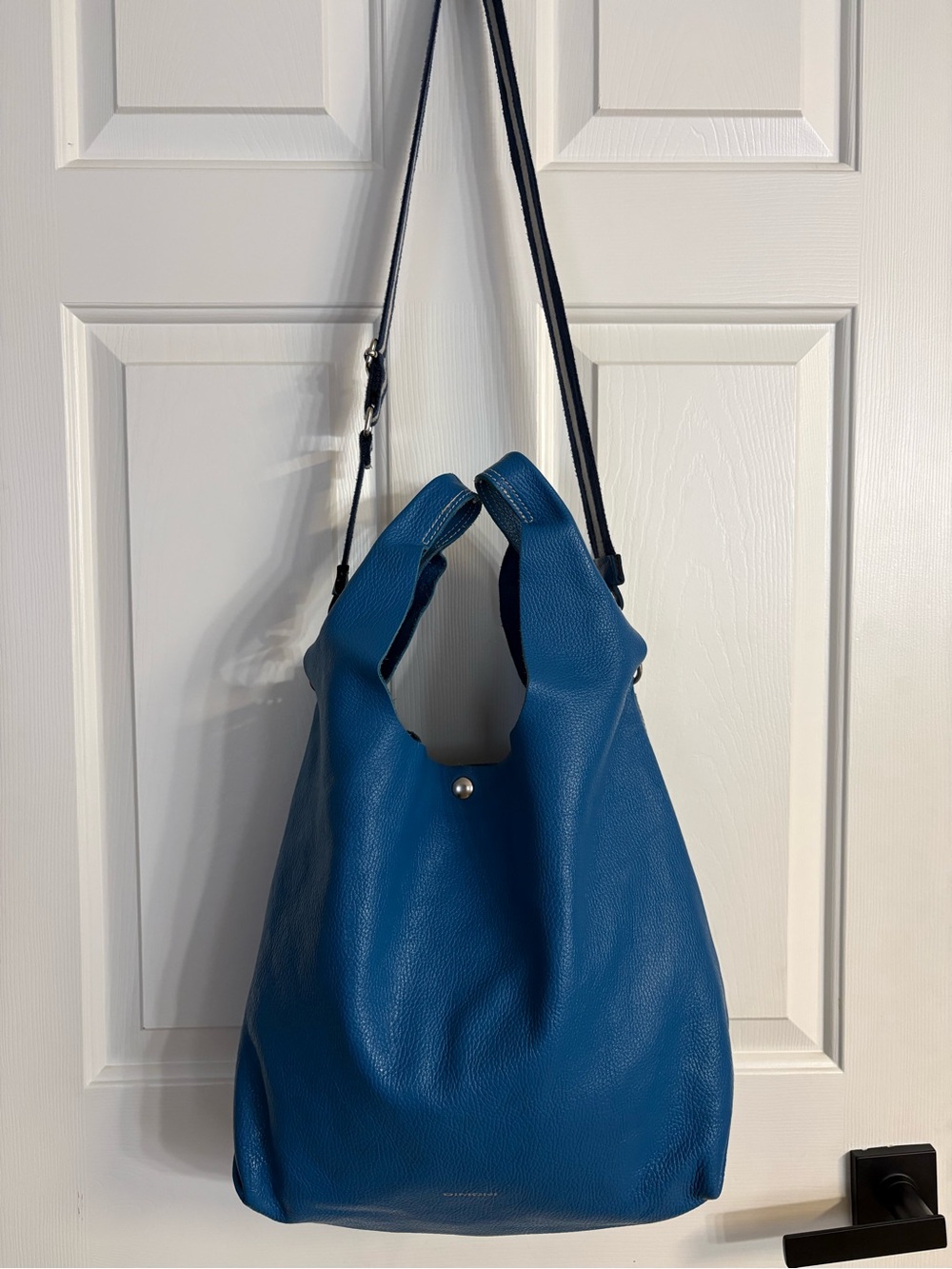 Dimoni Cobalt Blue Genuine Leather Hobo Shopper Bag